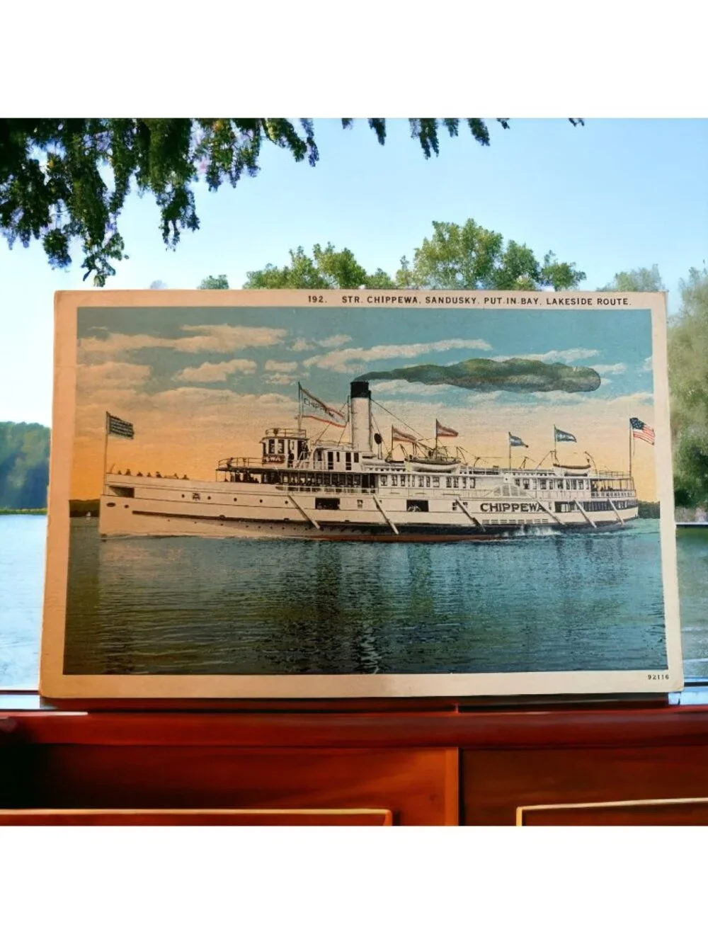 Vintage STR Chippewa Sandusky OH Put-In-Bay Steamer Postcard